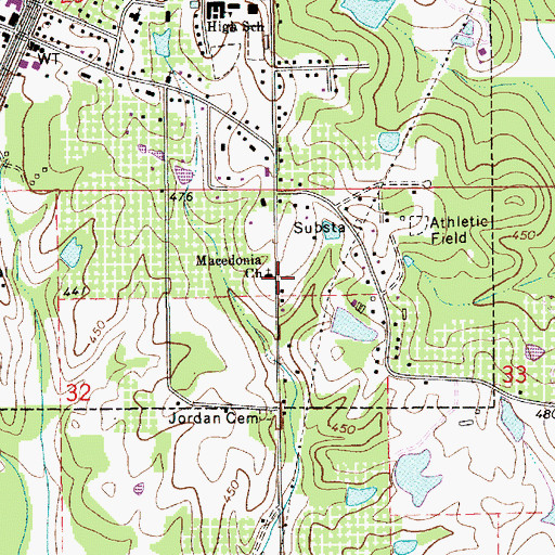 Topographic Map of Macedonia Baptist Church, AL
