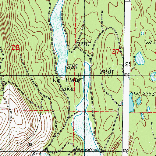 Topographic Map of La Fleur Lake, WA