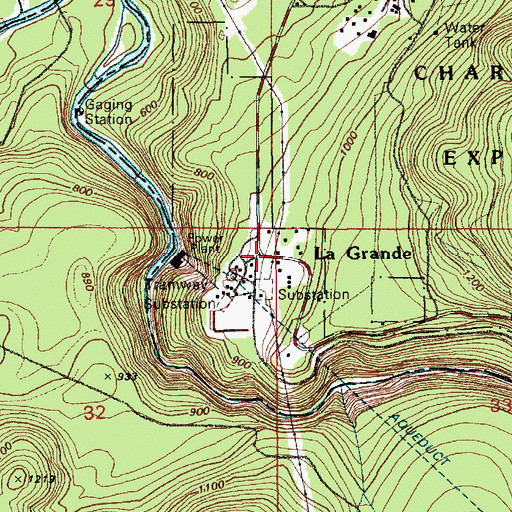 Topographic Map of La Grande, WA