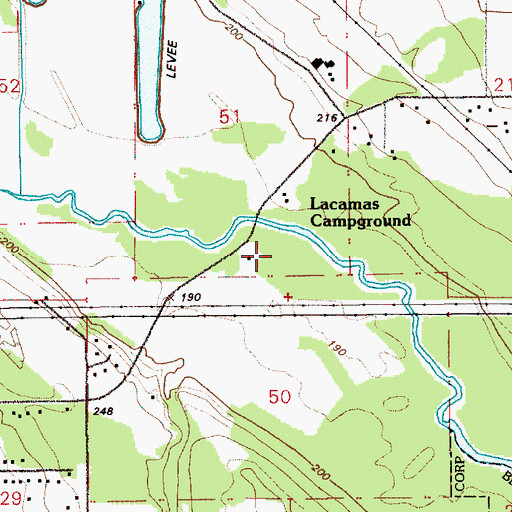 Topographic Map of Lacamas Campground, WA