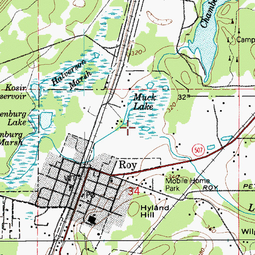 Topographic Map of Lacamas Creek, WA