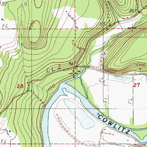 Topographic Map of Lacamas Creek, WA