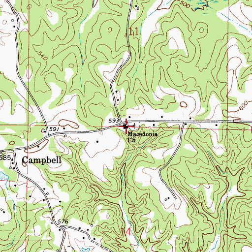 Topographic Map of Macedonia Baptist Church, AL