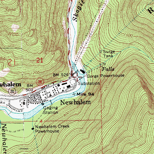 Topographic Map of Ladder Creek, WA
