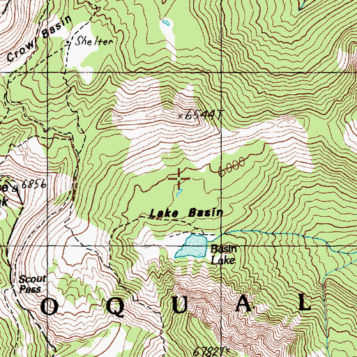 Topographic Map of Lake Basin, WA