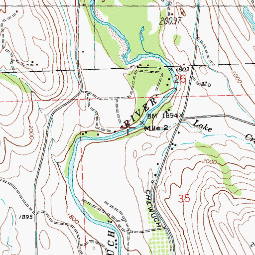 Topographic Map of Lake Creek, WA