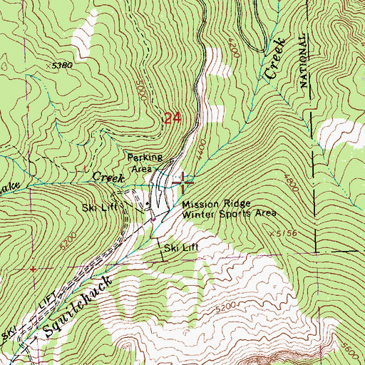Topographic Map of Lake Creek, WA