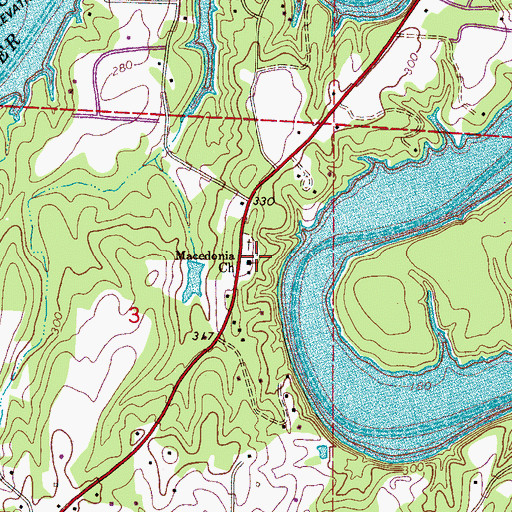 Topographic Map of Macedonia Methodist Church, AL