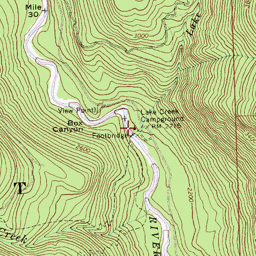 Topographic Map of Lake Creek Campground, WA