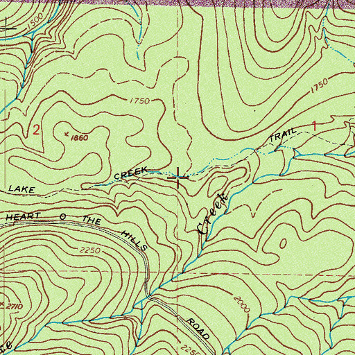 Topographic Map of Lake Creek Trail, WA