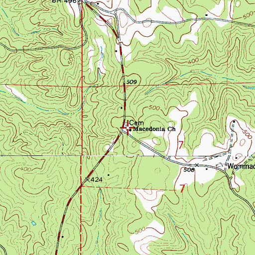 Topographic Map of Macedonia Baptist Church, AL
