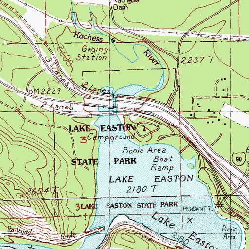 Topographic Map of Lake Easton State Park, WA