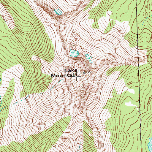 Topographic Map of Lake Mountain, WA