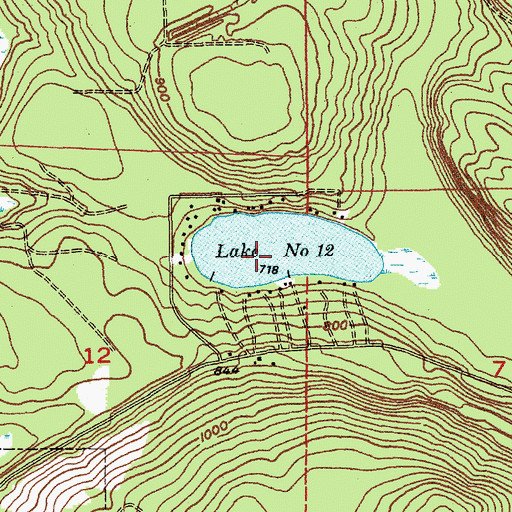 Topographic Map of Lake Number Twelve, WA