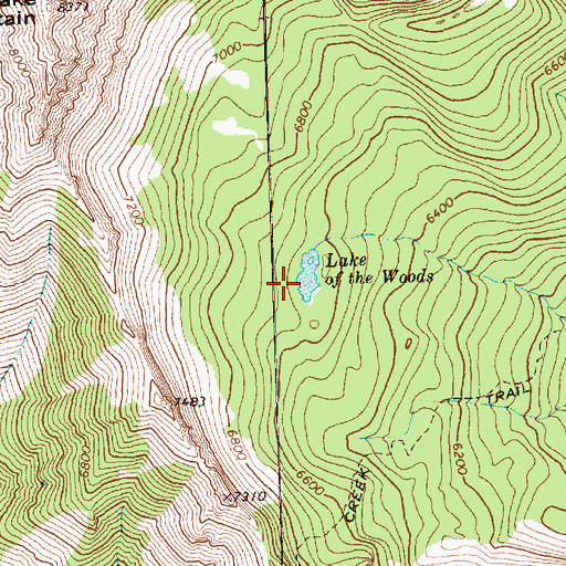 Topographic Map of Lake of the Woods, WA