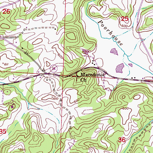 Topographic Map of Macedonia Baptist Church, AL