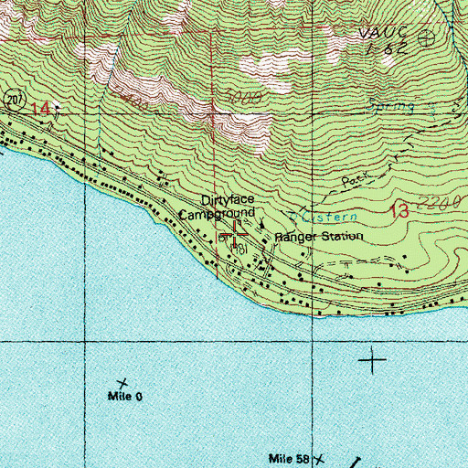 Topographic Map of Lake Wenatchee Campground, WA