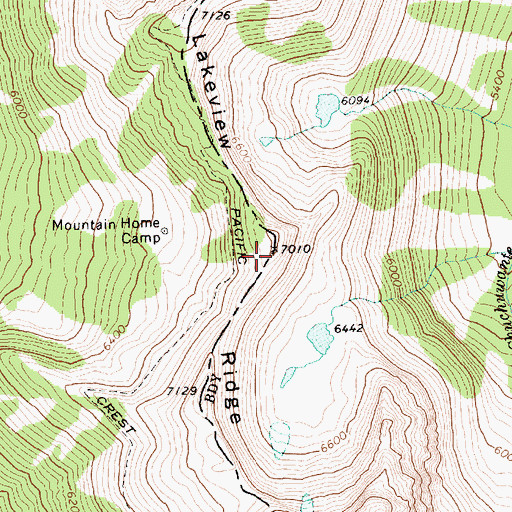 Topographic Map of Lakeview Ridge, WA
