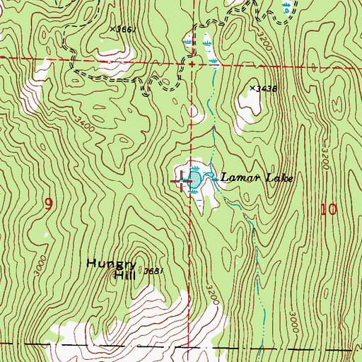 Topographic Map of Lamar Lake, WA