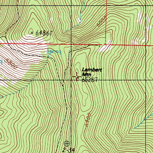Topographic Map of Lambert Mountain, WA