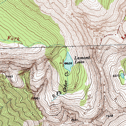 Topographic Map of Lamont Lake, WA