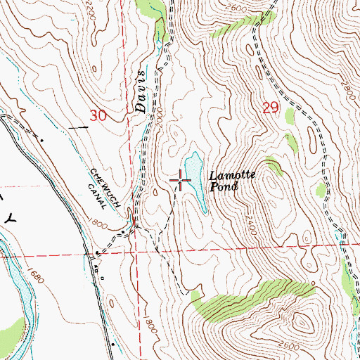 Topographic Map of Lamotte Pond, WA