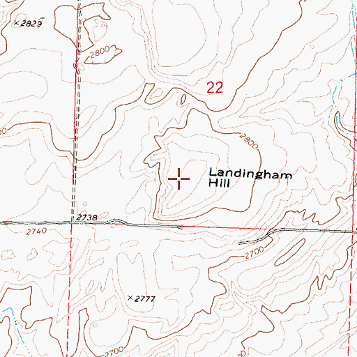 Topographic Map of Landingham Hill, WA