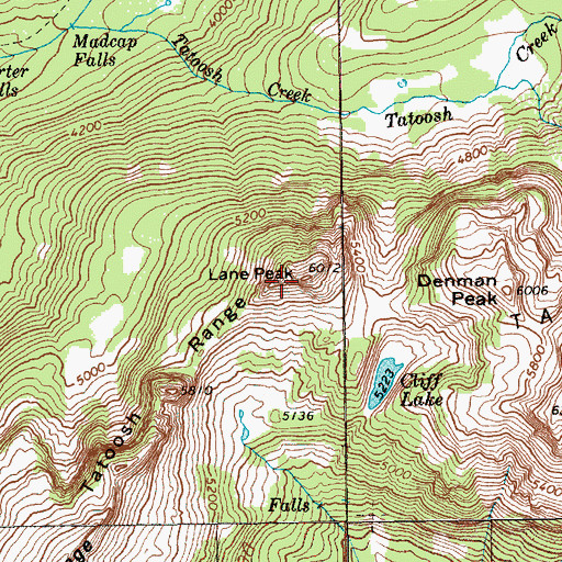 Topographic Map of Lane Peak, WA
