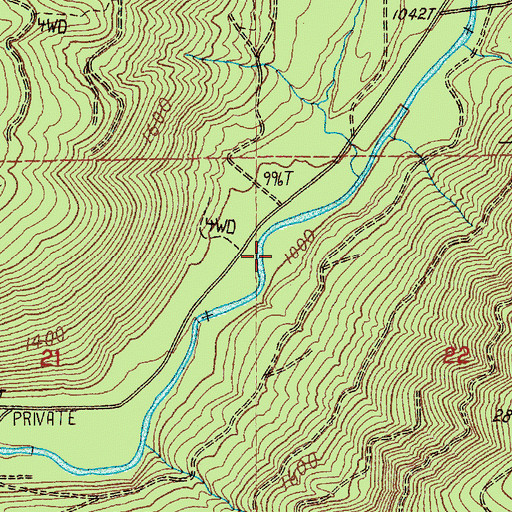 Topographic Map of Langdon Creek, WA