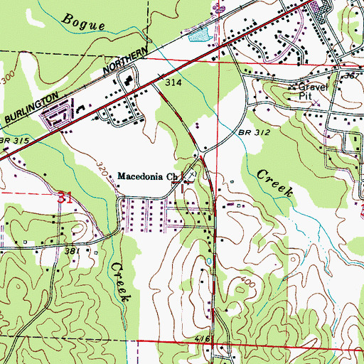 Topographic Map of Macedonia Primitive Baptist Church, AL
