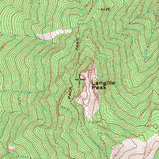 Topographic Map of Langille Peak, WA