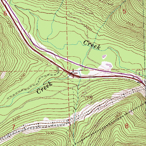Topographic Map of Lanham Creek, WA