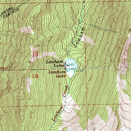Topographic Map of Lanham Lake, WA