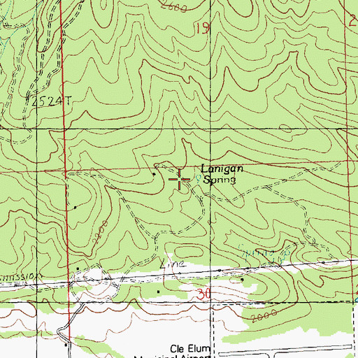 Topographic Map of Lanigan Spring, WA