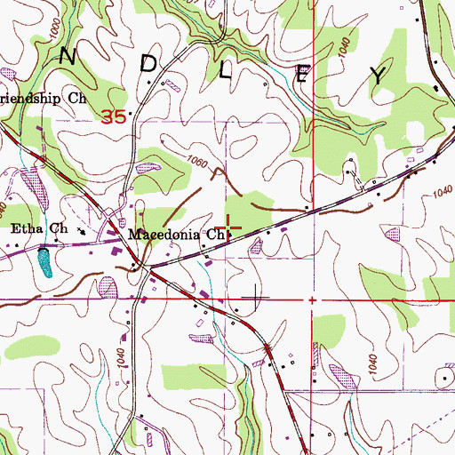 Topographic Map of Macedonia Church of Christ, AL