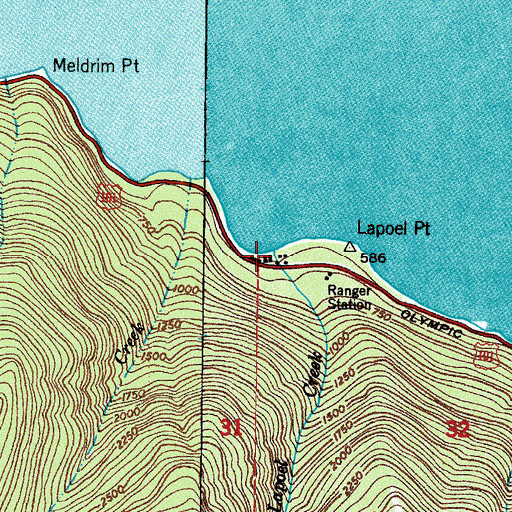 Topographic Map of Lapoel Creek, WA