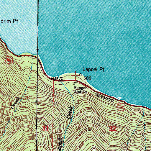 Topographic Map of Lapoel Point, WA
