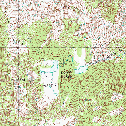 Topographic Map of Larch Lakes, WA