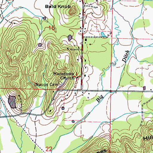 Topographic Map of Macedonia Baptist Church, AL