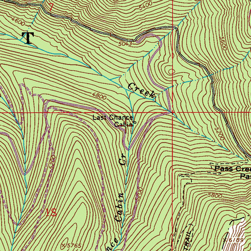 Topographic Map of Last Chance Cabin, WA