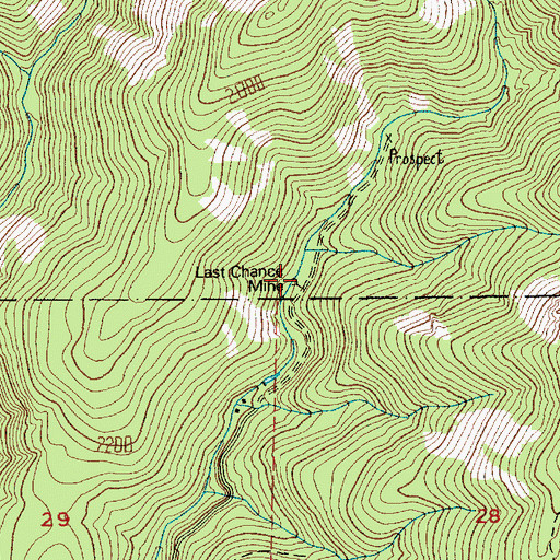 Topographic Map of Last Chance Mine, WA