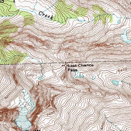 Topographic Map of Last Chance Pass, WA