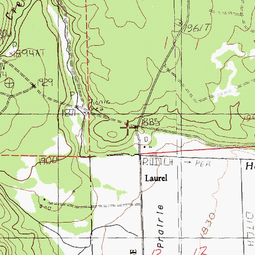 Topographic Map of Laurel, WA