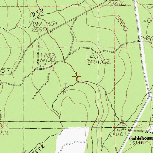 Topographic Map of Lava Bridge, WA