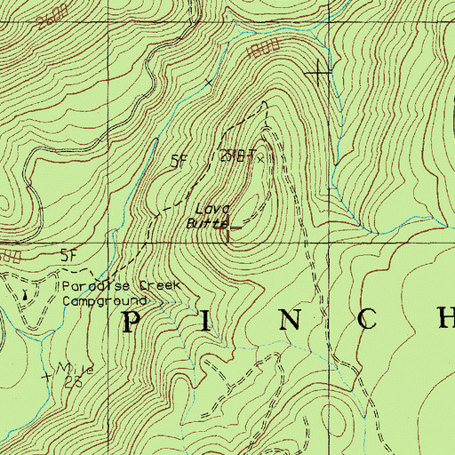 Topographic Map of Lava Butte, WA