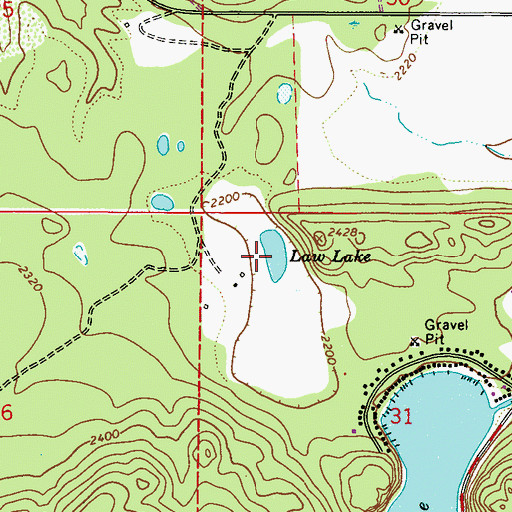 Topographic Map of Law Lake, WA