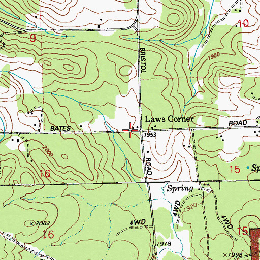 Topographic Map of Laws Corner, WA