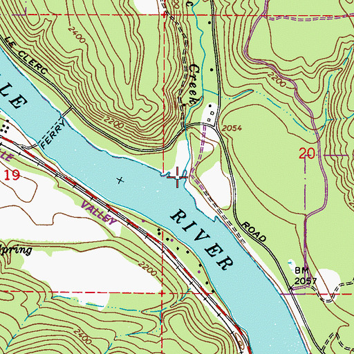 Topographic Map of Le Clerc Creek, WA