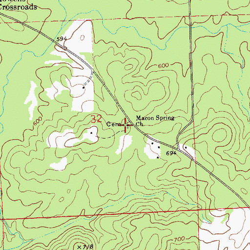 Topographic Map of Macon Spring Church, AL