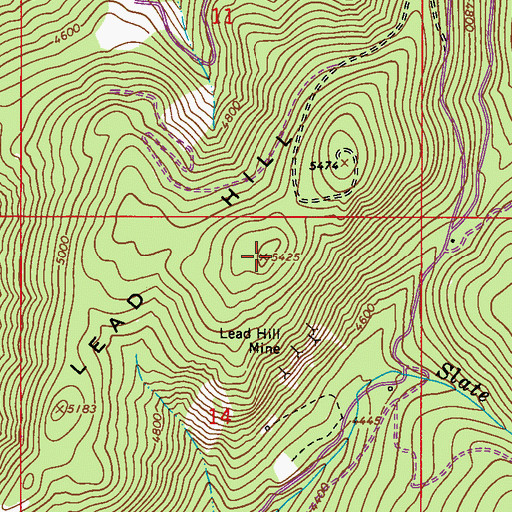Topographic Map of Lead Hill, WA